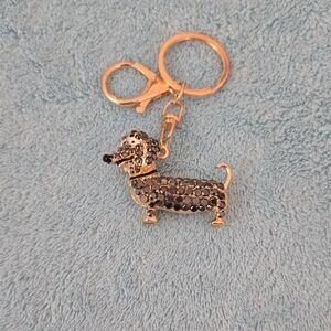 Gold and Black Dachshund Keychain